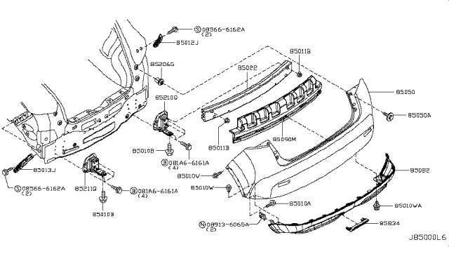 2013 Nissan Juke Rear Bumper Diagram 4