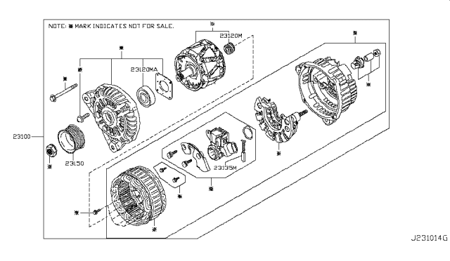 2017 Nissan Juke Pulley Assy Diagram for 23150-BV80A