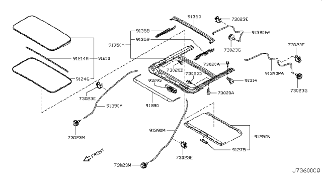 2012 Nissan Juke Sun Roof Parts Diagram 1