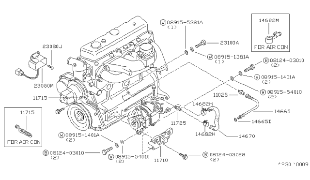1983 Nissan 720 Pickup Bracket Generator Diagram for 23168-36W00