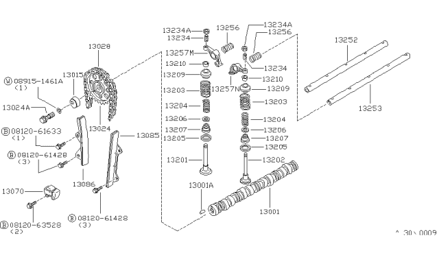 1982 Nissan 720 Pickup Camshaft & Valve Mechanism Diagram 5