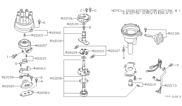 1983 Nissan 720 Pickup Distributor & Ignition Timing Sensor Diagram 2