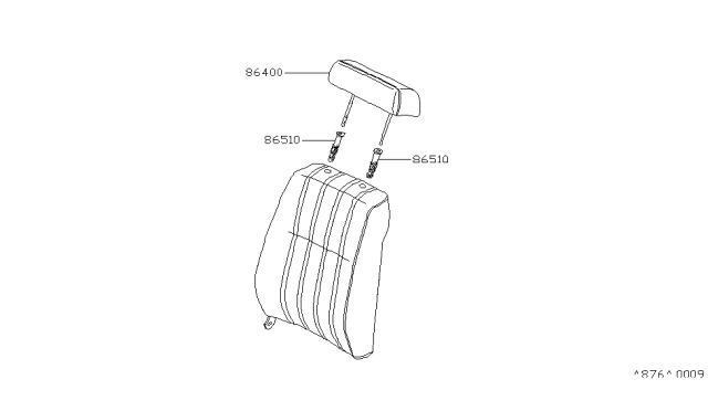 1984 Nissan 720 Pickup HEADREST Blu Diagram for 87700-12W02