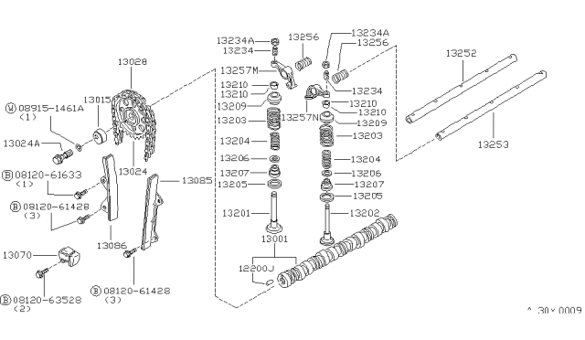 1983 Nissan 720 Pickup Camshaft & Valve Mechanism Diagram 4