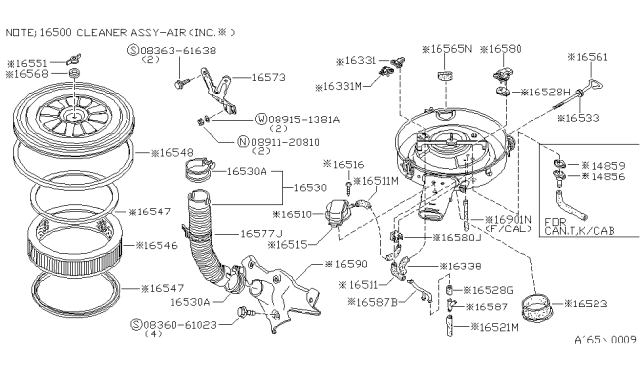 1986 Nissan 720 Pickup Air Cleaner Diagram 1