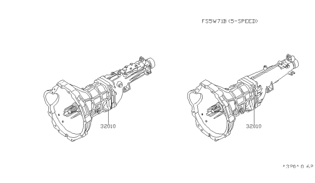 1985 Nissan 720 Pickup Manual Transmission, Transaxle & Fitting Diagram 2