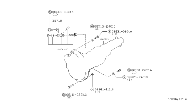 1982 Nissan 720 Pickup Manual Transmission Diagram for 32010-05W10