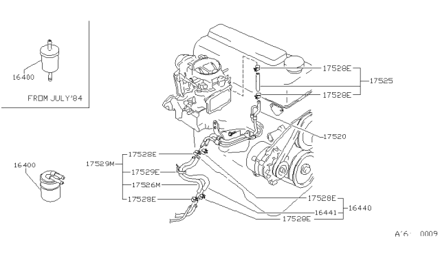 1982 Nissan 720 Pickup Tube Fuel Diagram for 17520-07W01