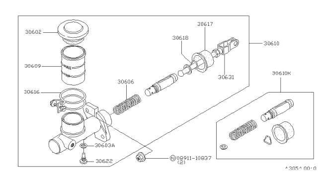 1986 Nissan 720 Pickup Band Reservoir Diagram for 46016-12200