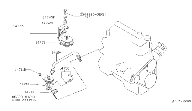 1981 Nissan 720 Pickup EGR Parts Diagram 5