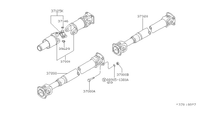 1986 Nissan 720 Pickup Propeller Shaft Diagram 2