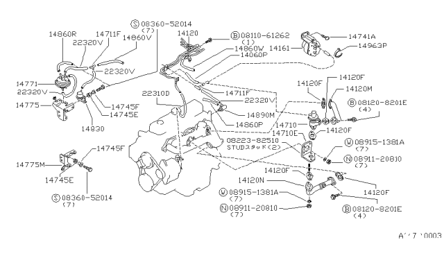 1985 Nissan 720 Pickup EGR Parts Diagram 1