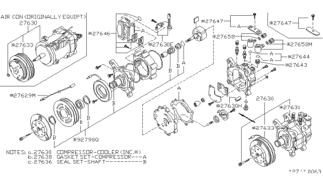 1981 Nissan 720 Pickup Compressor Diagram for 92640-06W62