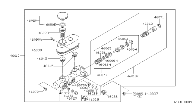 1982 Nissan 720 Pickup Piston Comp Sec Diagram for 46073-C7001