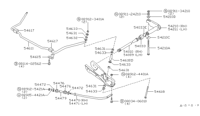 1986 Nissan 720 Pickup Front Suspension Diagram 3