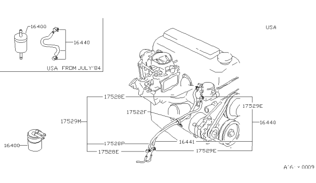 1982 Nissan 720 Pickup Fuel Strainer & Fuel Hose Diagram 4