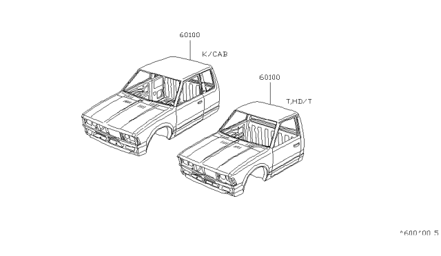 1984 Nissan 720 Pickup Body Complete Diagram