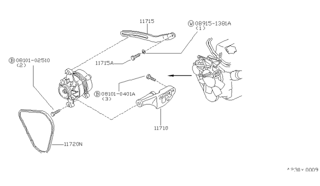 1981 Nissan 720 Pickup Alternator Fitting Diagram 4