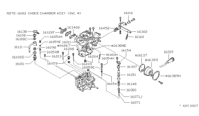 1980 Nissan 720 Pickup Main Bleed Diagram for 16036-W8961