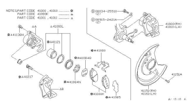 1985 Nissan 720 Pickup SHIM Outer Diagram for 41084-09W01