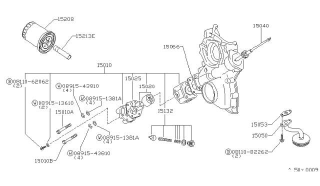 1982 Nissan 720 Pickup Lubricating System Diagram 2