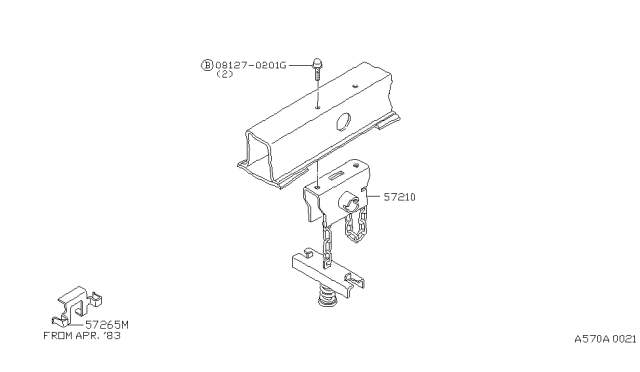 1985 Nissan 720 Pickup Spare Tire Hanger Diagram