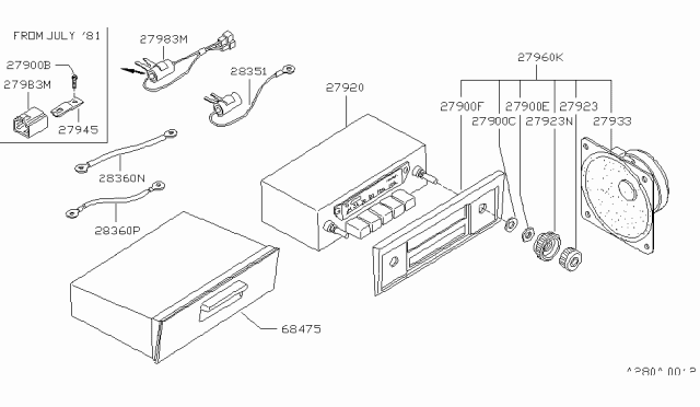 1986 Nissan 720 Pickup Audio & Visual Diagram 2