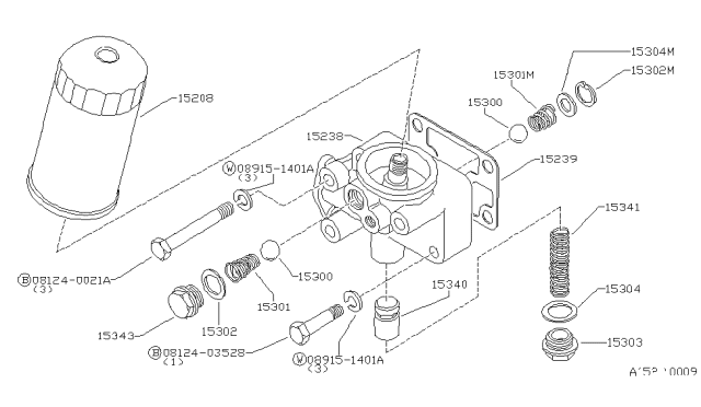 1985 Nissan 720 Pickup Oil Filter Assembly Diagram 1