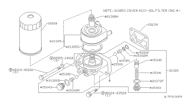 1983 Nissan 720 Pickup Oil Filter Assembly Diagram 2