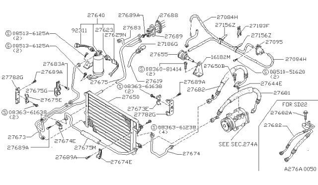 1982 Nissan 720 Pickup Tube-CONDENSER To R/D Diagram for 92440-10W60