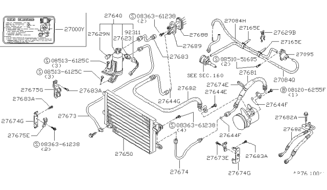 1983 Nissan 720 Pickup Bracket Tube Clip Diagram for 92550-10W05