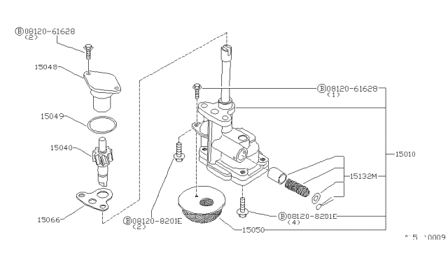 1982 Nissan 720 Pickup Engine Mechanical Engine Oil Pump Diagram 1