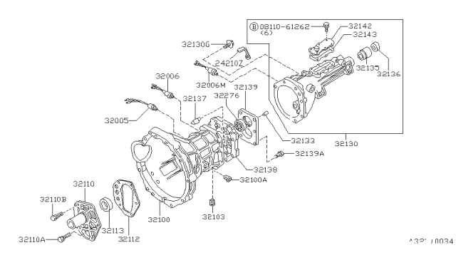 1982 Nissan 720 Pickup Gasket-Cover Up Diagram for 32143-E9001