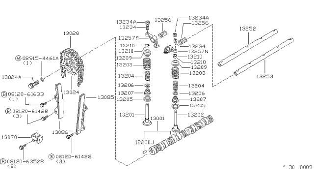 1985 Nissan 720 Pickup Camshaft & Valve Mechanism Diagram 6