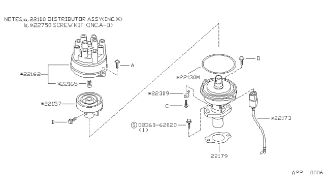 1985 Nissan 720 Pickup Distributor & Ignition Timing Sensor Diagram 5