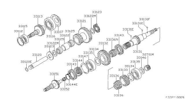 1986 Nissan 720 Pickup Transfer Gear Diagram