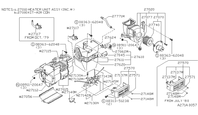 1985 Nissan 720 Pickup 720 THERMISTER Diagram for 27045-08W00