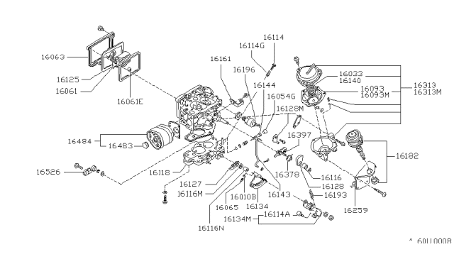 1983 Nissan 720 Pickup Sleeve B Diagram for 16116-10W02