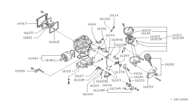 1985 Nissan 720 Pickup FIC SOLENOID Diagram for 16196-89W00