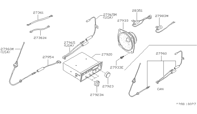 1984 Nissan 720 Pickup Audio & Visual Diagram 1