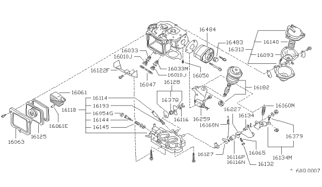 1986 Nissan 720 Pickup Float Diagram for 16061-10W00