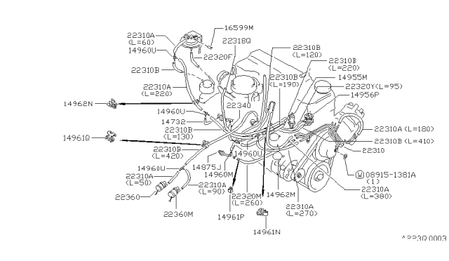 1985 Nissan 720 Pickup Engine Control Vacuum Piping Diagram 4