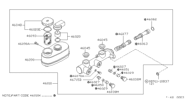 1986 Nissan 720 Pickup Brake Master Cylinder Diagram