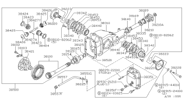 1983 Nissan 720 Pickup Front Final Drive Diagram 2