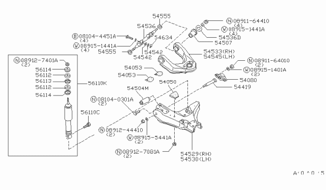 1985 Nissan 720 Pickup Front Suspension Diagram 2