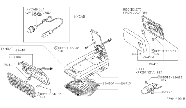 1980 Nissan 720 Pickup Room Lamp Diagram