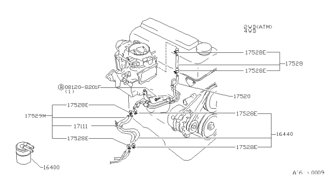 1980 Nissan 720 Pickup Fuel Strainer & Fuel Hose Diagram 5