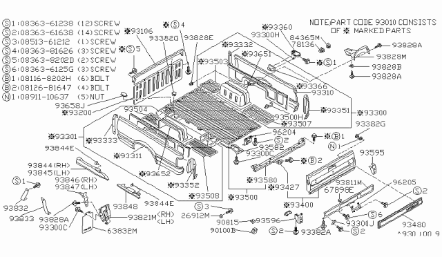 1984 Nissan 720 Pickup Screw Diagram for 01466-00011