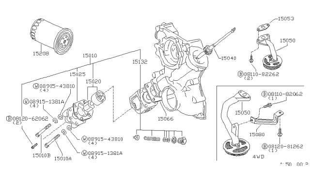 1980 Nissan 720 Pickup Bolt Diagram for 08120-81262