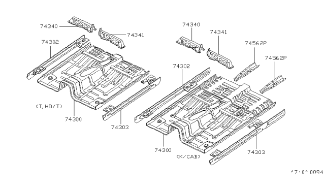 1982 Nissan 720 Pickup Floor Panel Diagram